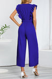 Lutaotie Casual Simplicity Solid With Belt V Neck Regular Jumpsuits