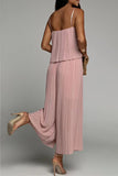 Lutaotie Casual Simplicity Solid Fold Strapless Loose Jumpsuits