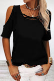 Lutaotie Casual Simplicity Solid Asymmetrical O Neck T-Shirts