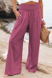 Lutaotie Casual Simplicity Solid Solid Color Loose Wide Leg Solid Color Bottoms