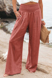 Lutaotie Casual Simplicity Solid Solid Color Loose Wide Leg Solid Color Bottoms