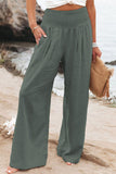 Lutaotie Casual Simplicity Solid Solid Color Loose Wide Leg Solid Color Bottoms