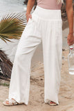 Lutaotie Casual Simplicity Solid Solid Color Loose Wide Leg Solid Color Bottoms