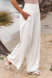 Lutaotie Casual Simplicity Solid Solid Color Loose Wide Leg Solid Color Bottoms