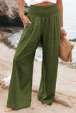 Lutaotie Casual Simplicity Solid Solid Color Loose Wide Leg Solid Color Bottoms