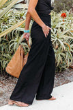 Lutaotie Casual Simplicity Solid Solid Color Loose Wide Leg Solid Color Bottoms