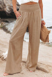 Lutaotie Casual Simplicity Solid Solid Color Loose Wide Leg Solid Color Bottoms