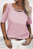 Lutaotie Casual Simplicity Solid Asymmetrical O Neck T-Shirts