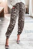 Lutaotie Casual Leopard Patchwork Loose Pencil Full Print Bottoms