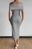 Lutaotie Sexy Elegant Solid With Belt V Neck One Step Skirt Dresses