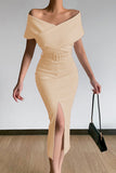 Lutaotie Sexy Elegant Solid With Belt V Neck One Step Skirt Dresses