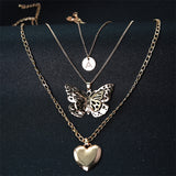 Lutaotie Casual Solid Butterfly Patchwork Necklaces