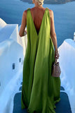 Lutaotie Elegant Vacation Solid Solid Color V Neck A Line Dresses