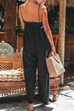 Lutaotie Casual Solid Flounce Strapless Loose Jumpsuits