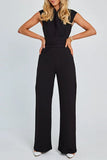 Lutaotie Work British Style Solid Solid Color Mandarin Collar Regular Jumpsuits