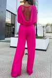 Lutaotie Casual Street Solid Solid Color O Neck Loose Jumpsuits