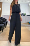 Lutaotie Casual Street Solid Solid Color O Neck Loose Jumpsuits