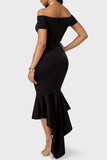 Lutaotie Celebrities Elegant Solid Solid Color V Neck One Step Skirt Dresses