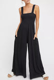 Lutaotie Casual Simplicity Solid Pocket Loose Jumpsuits