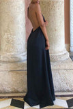 Lutaotie Sexy Elegant Solid Frenulum Backless Asymmetrical Halter Evening Dress Dresses