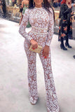 Lutaotie Celebrities Elegant Solid Lace Patchwork With Belt O Neck Regular Jumpsuits