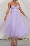 Lutaotie Sweet Elegant Solid Solid Color V Neck Princess Dresses