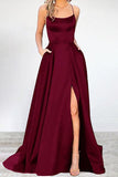 Lutaotie Sexy Formal Solid High Opening U Neck Evening Dress Dresses(16 Colors)