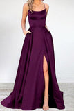 Lutaotie Sexy Formal Solid High Opening U Neck Evening Dress Dresses(16 Colors)