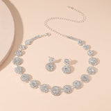 Lutaotie Simplicity Formal Solid Rhinestone  (With Necklaces & Earrings)