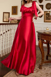 Lutaotie Elegant Formal Solid Frenulum Evening Dress Dresses