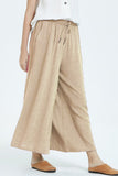 Lutaotie Casual Simplicity Solid Make Old Loose High Waist Wide Leg Solid Color Bottoms