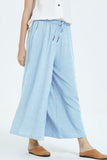 Lutaotie Casual Simplicity Solid Make Old Loose High Waist Wide Leg Solid Color Bottoms