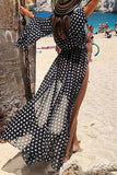 Lutaotie Sexy Vacation Polka Dot Patchwork Swimwears Cover Up