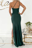 Lutaotie Elegant Solid Slit Oblique Collar Evening Dress Dresses