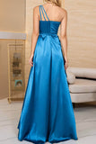 Lutaotie Elegant Solid Slit Oblique Collar Evening Dress Dresses