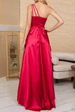 Lutaotie Elegant Solid Slit Oblique Collar Evening Dress Dresses