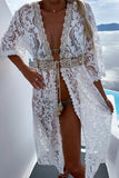 Lutaotie Sexy Vacation Solid Patchwork Swimwears Cover Up