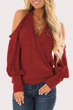 Lutaotie Casual Solid V Neck Tops