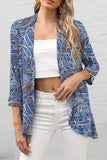 Lutaotie Casual Print Patchwork Cardigan Collar Tops