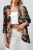 Lutaotie Casual Print Patchwork Cardigan Collar Tops