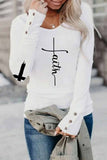 Lutaotie Street Print Letter O Neck Tops(3 Colors)