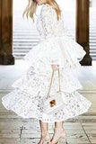 Lutaotie Elegant Solid Hollowed Out Patchwork O Neck Princess Dresses