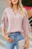 Lutaotie Sweet Elegant Solid Stringy Selvedge V Neck Tops