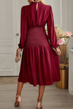 Lutaotie Elegant Solid Flounce Half A Turtleneck Waist Skirt Dresses