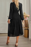 Lutaotie Elegant Solid Flounce Half A Turtleneck Waist Skirt Dresses