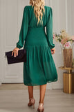 Lutaotie Elegant Solid Flounce Half A Turtleneck Waist Skirt Dresses