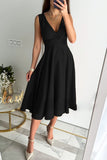 Lutaotie Sweet Elegant Solid Fold V Neck Sleeveless Dress Dresses(3 Colors)