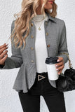 lutaotie Work Celebrities Solid Stringy Selvedge Turndown Collar Outerwear