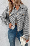 lutaotie Casual Plaid Buttons Turndown Collar Outerwear