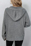 Lutaotie Casual Solid Buttons Hooded Collar Tops